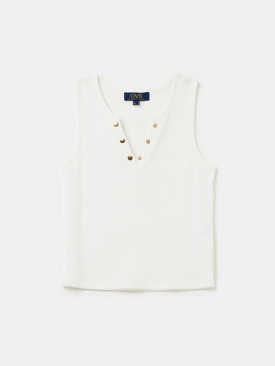 Tank top with V neck with buttons_4
