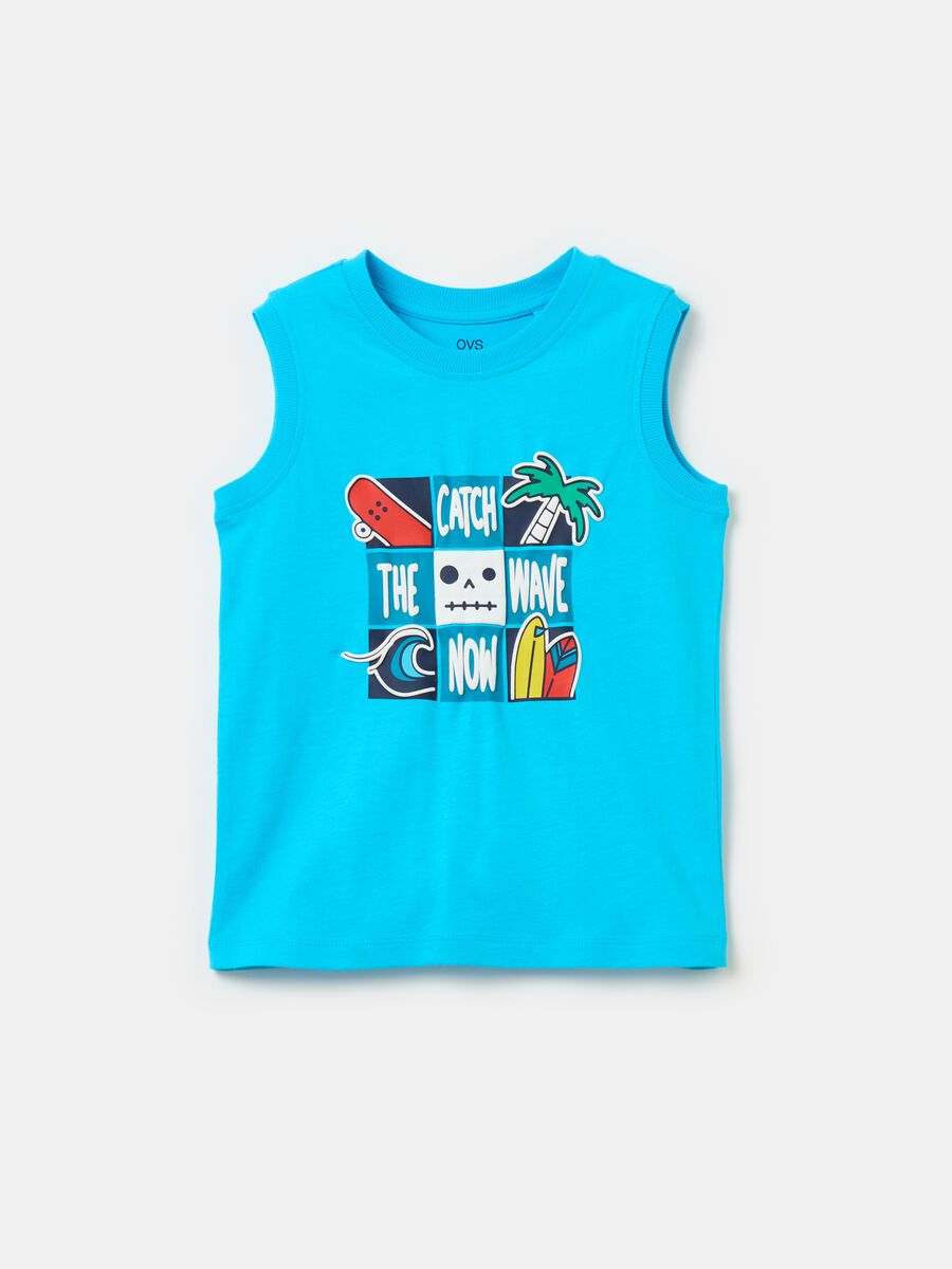 Camiseta de tirantes con estampado tropical surf_0