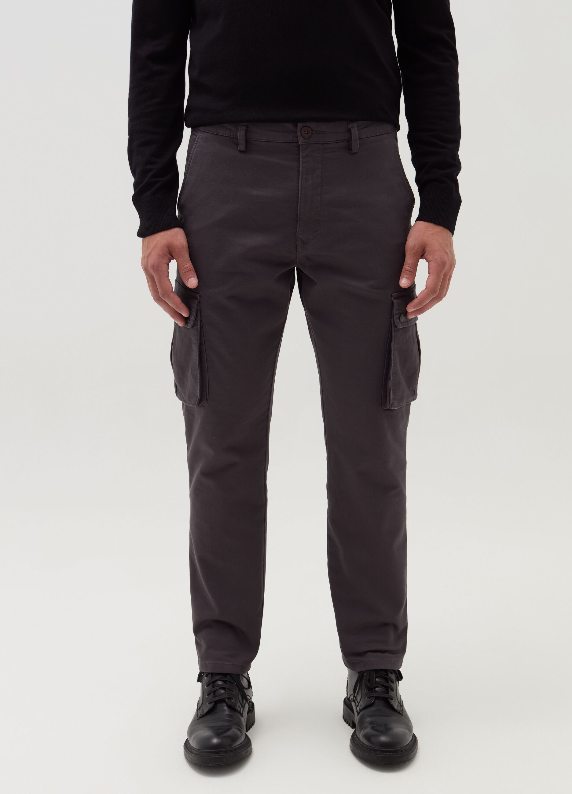 Cargo trousers in stretch cotton