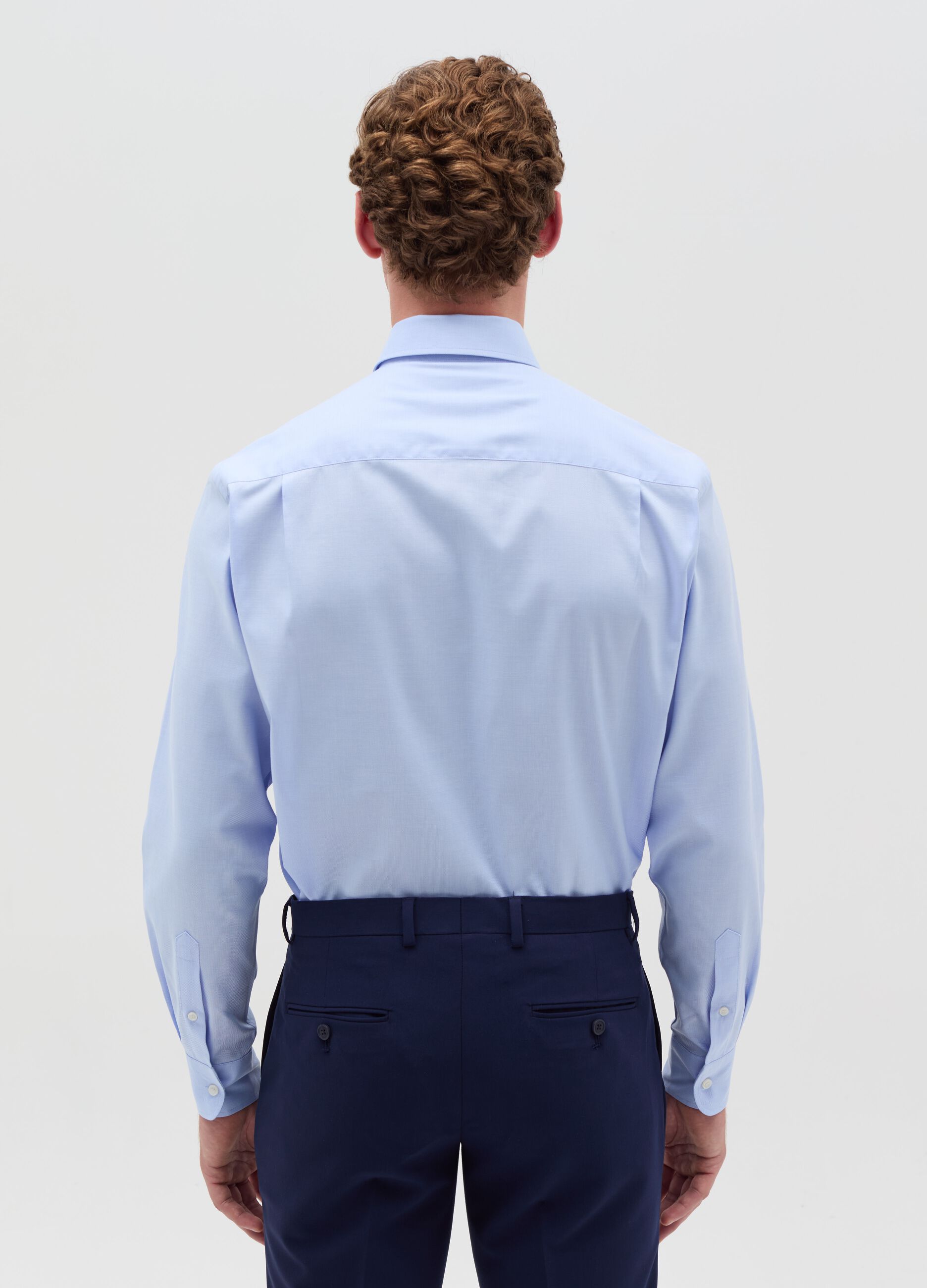 Regular-fit easy-iron shirt in Oxford cotton