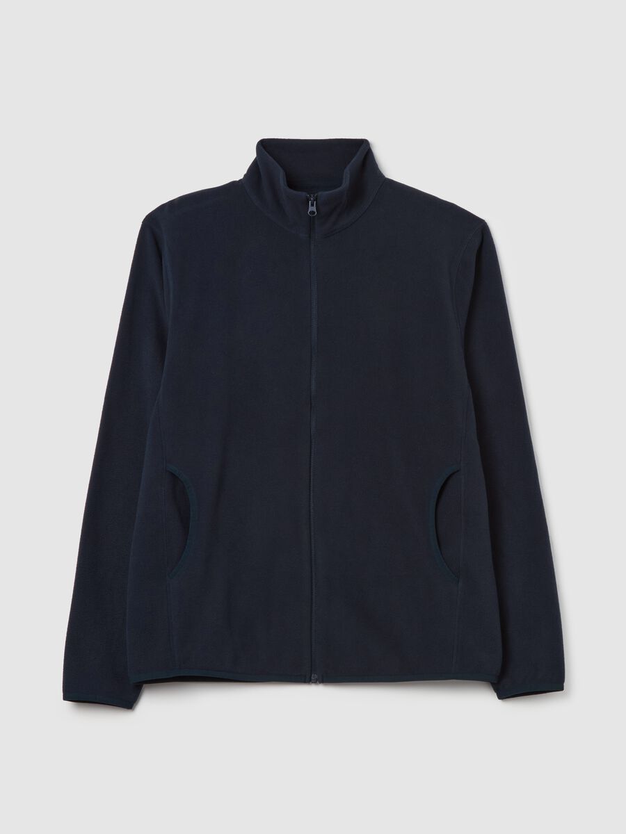 Fleece full-zip sweatshirt with high neck_4