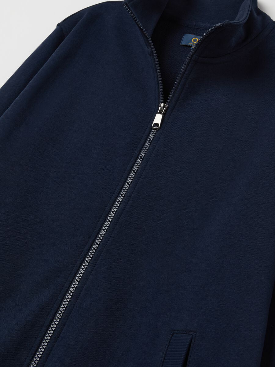 Full-zip sweatshirt in French terry with high neck_5