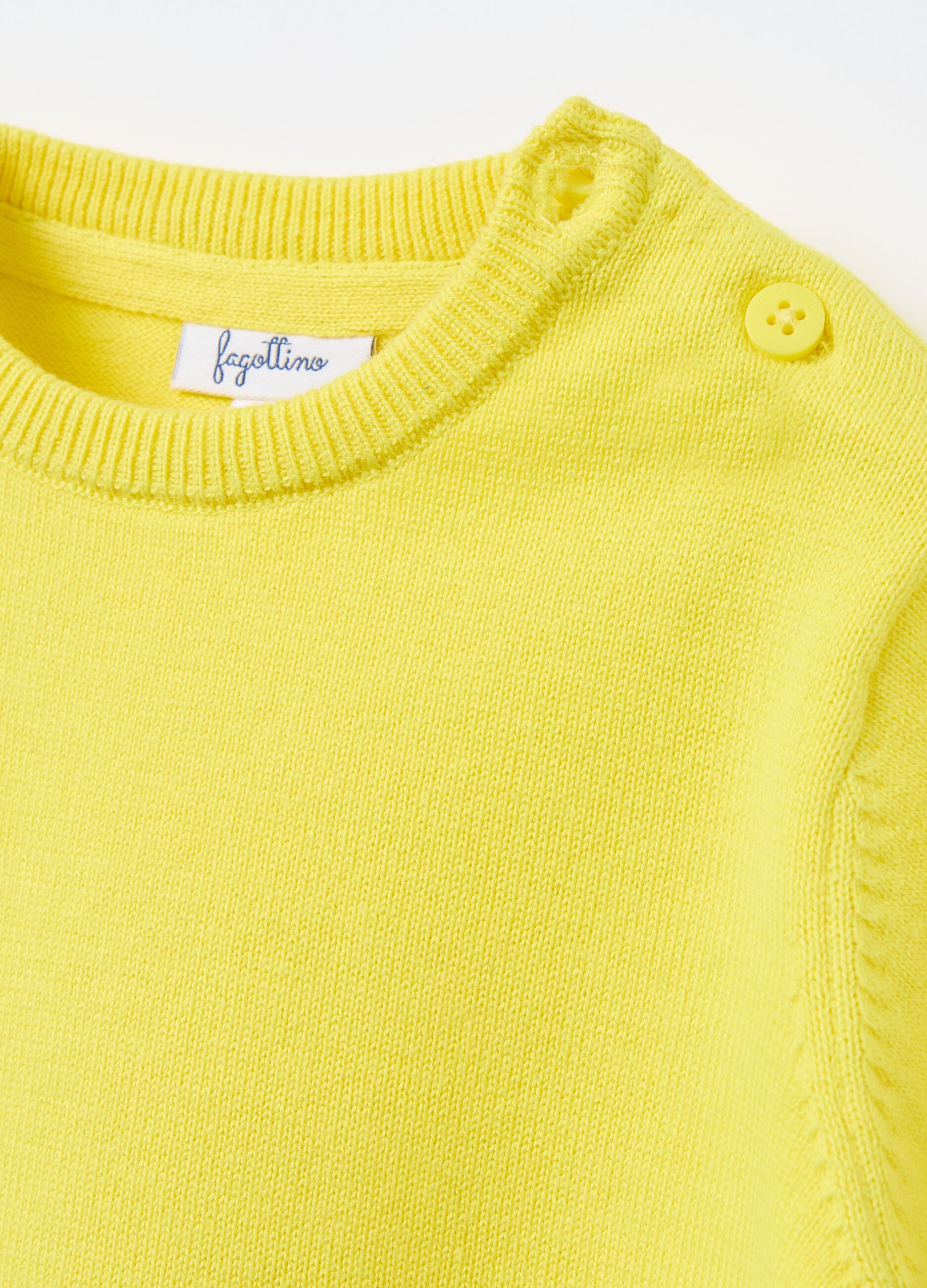 Solid colour cotton pullover