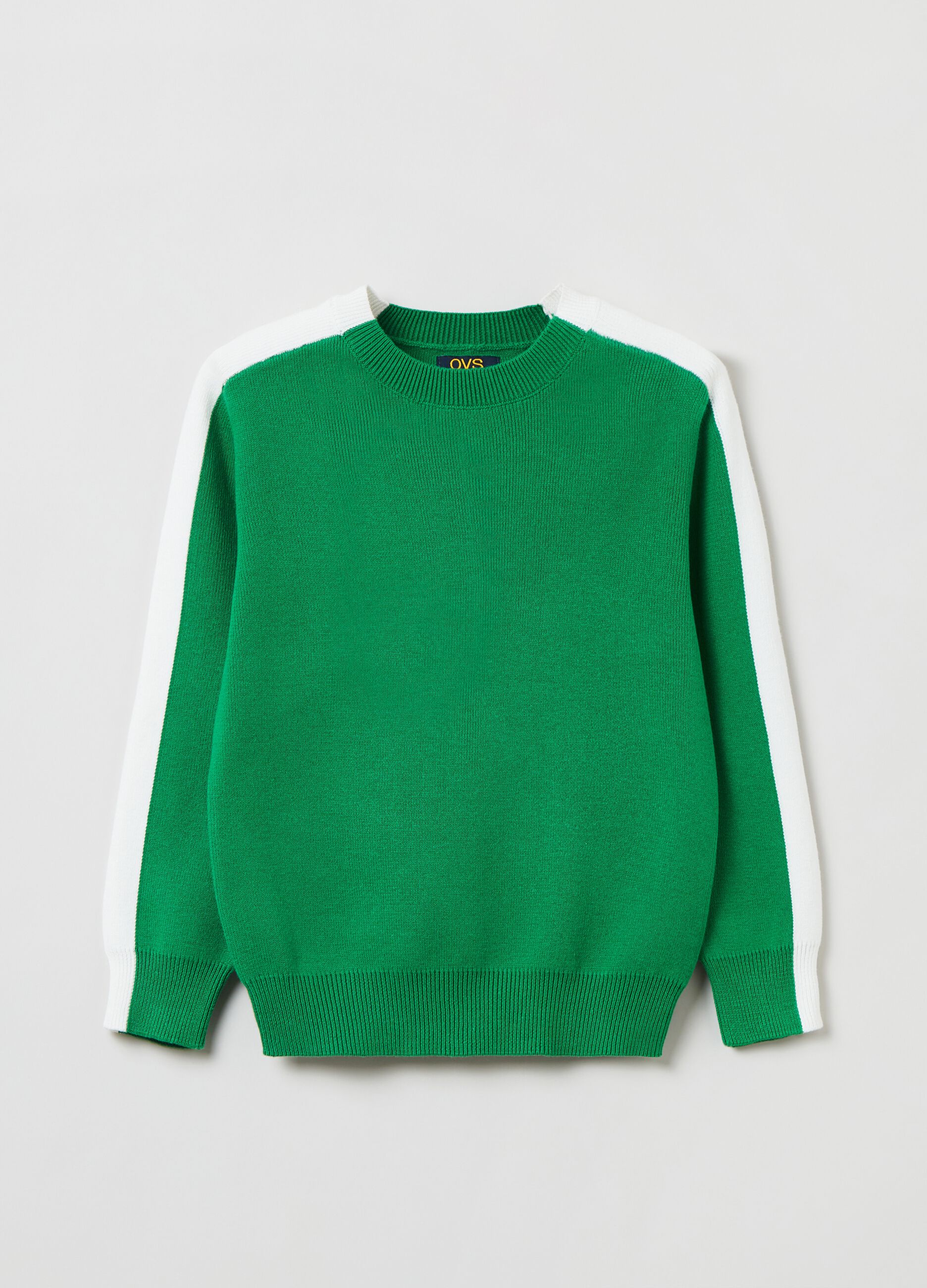 Two-tone cotton pullover