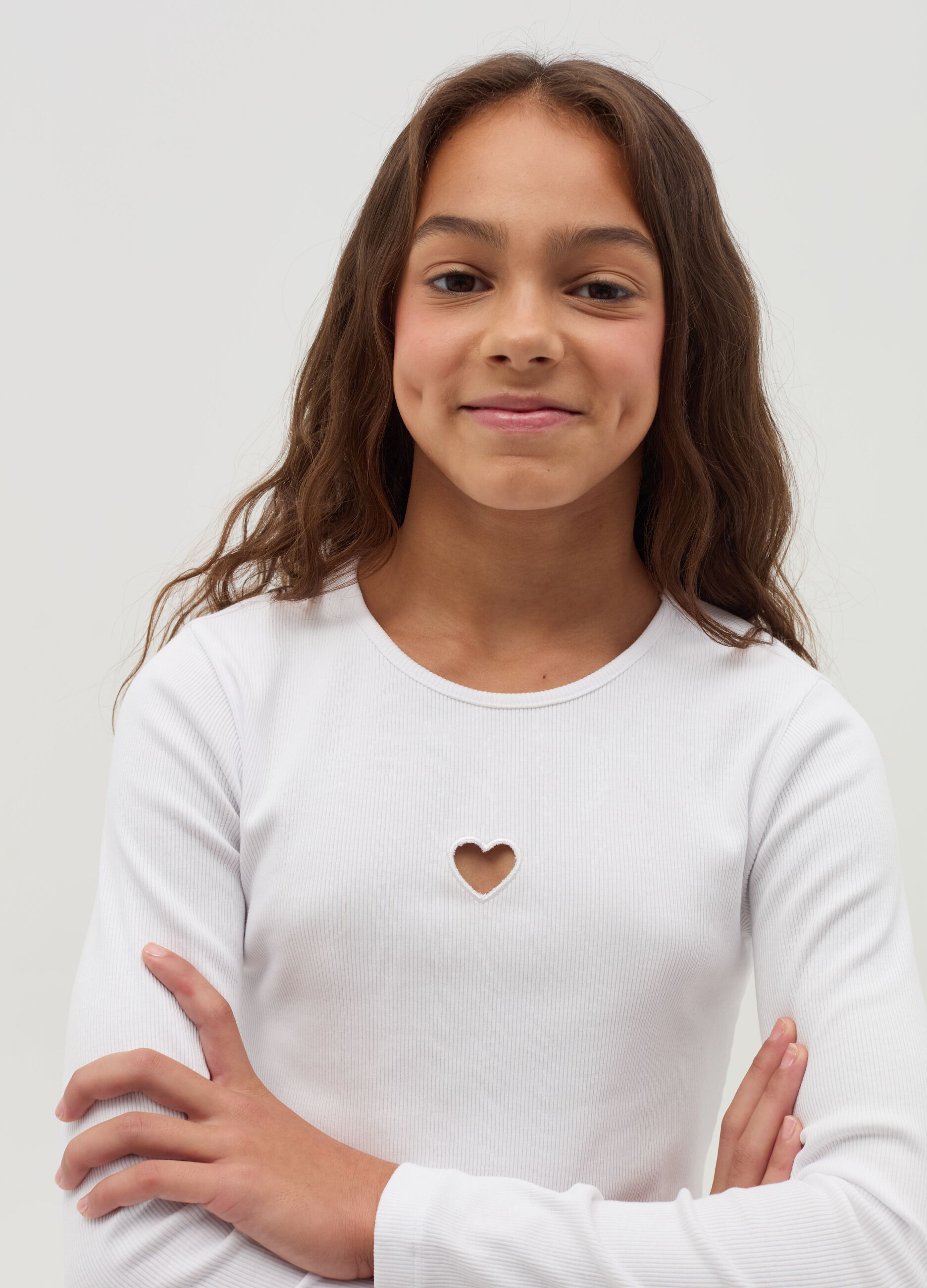 Long-sleeved T-shirt with heart