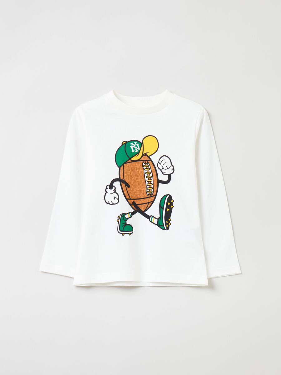 Long-sleeved T-shirt with ball print_0