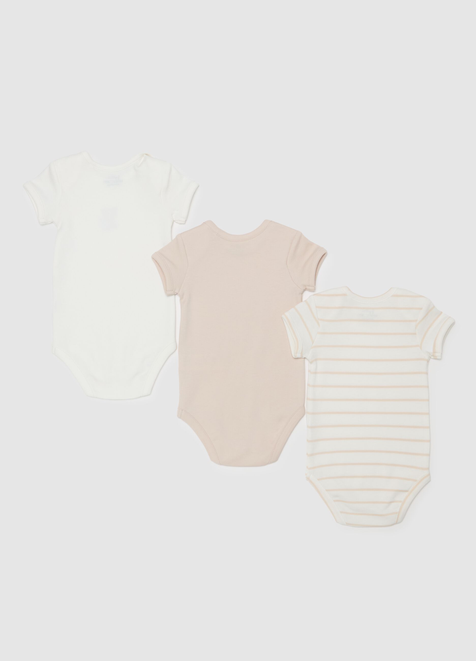 Three-pack bodysuits in organic cotton with print