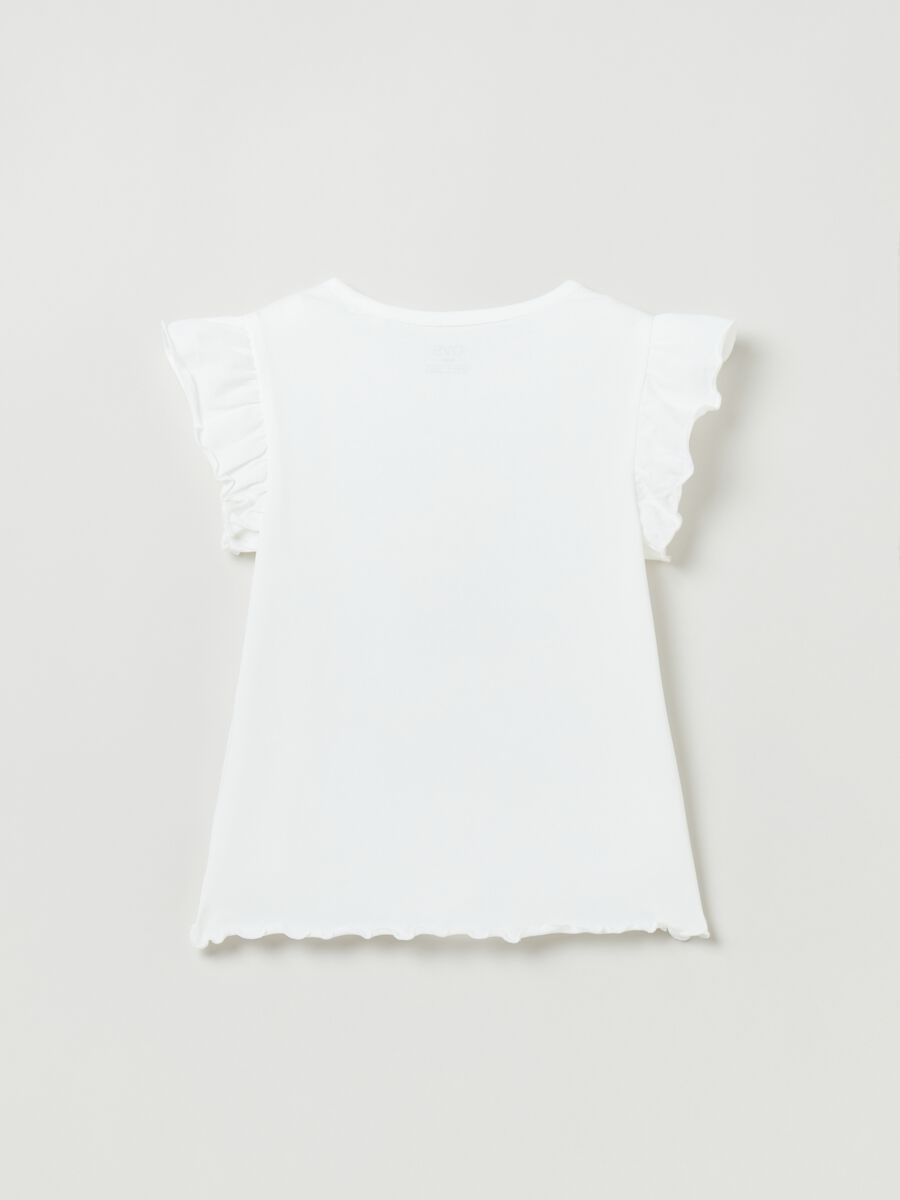 T-shirt with flounce and print_1