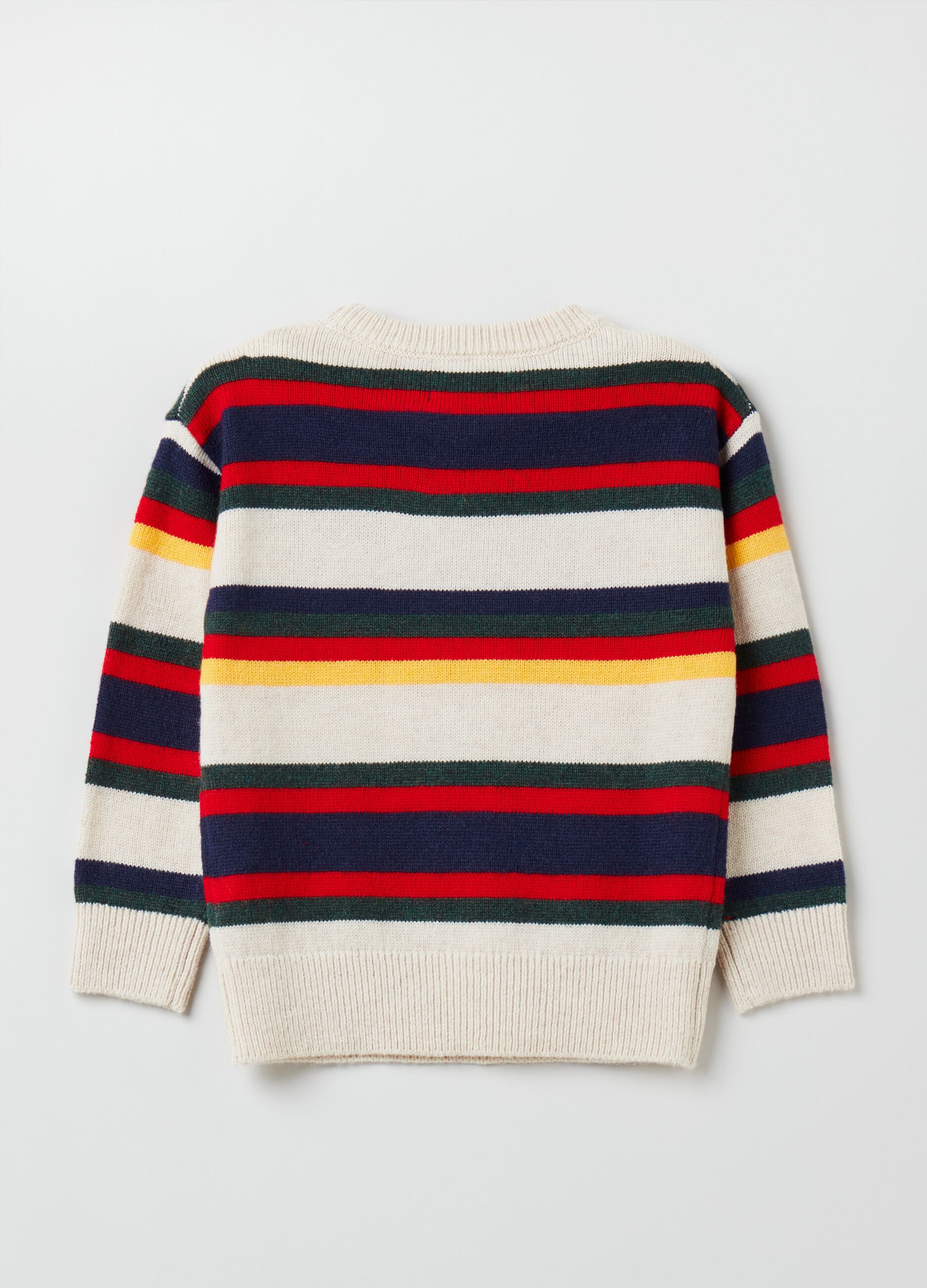 Pullover with multicolour striped pattern