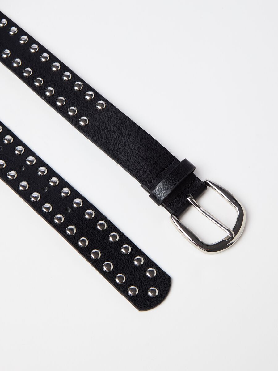 Glossy-effect belt with studs_2