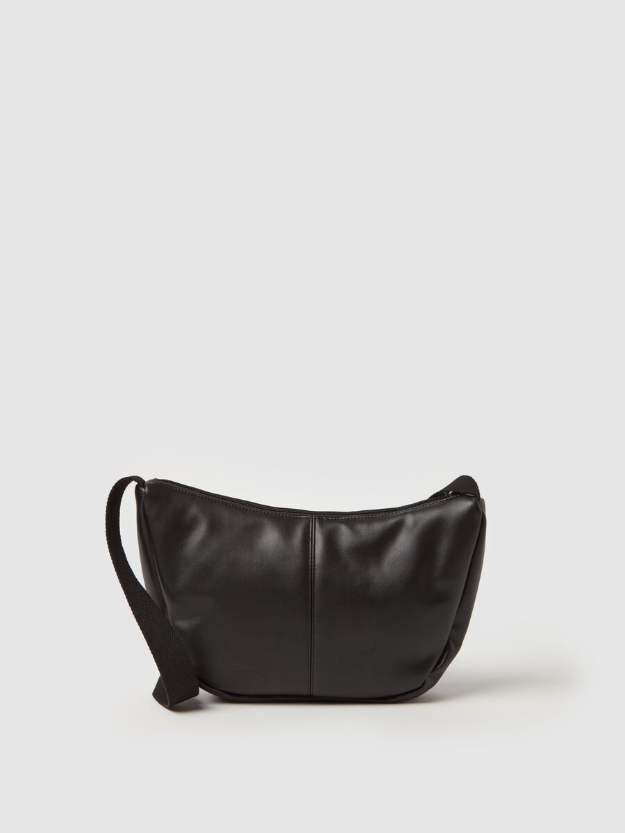 Essential shiny-effect half-moon bag_1