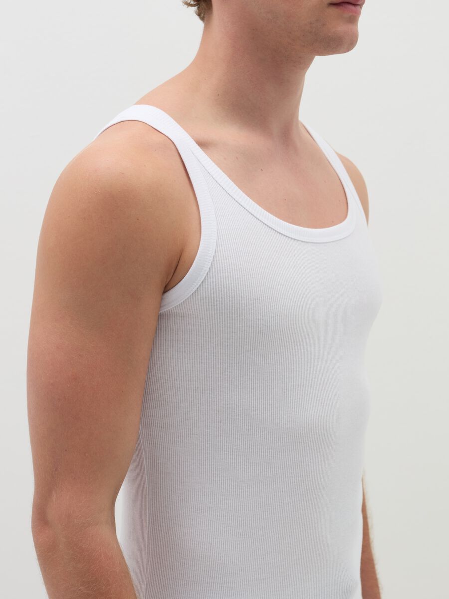 Two-pack ribbed organic cotton racerback vests_1