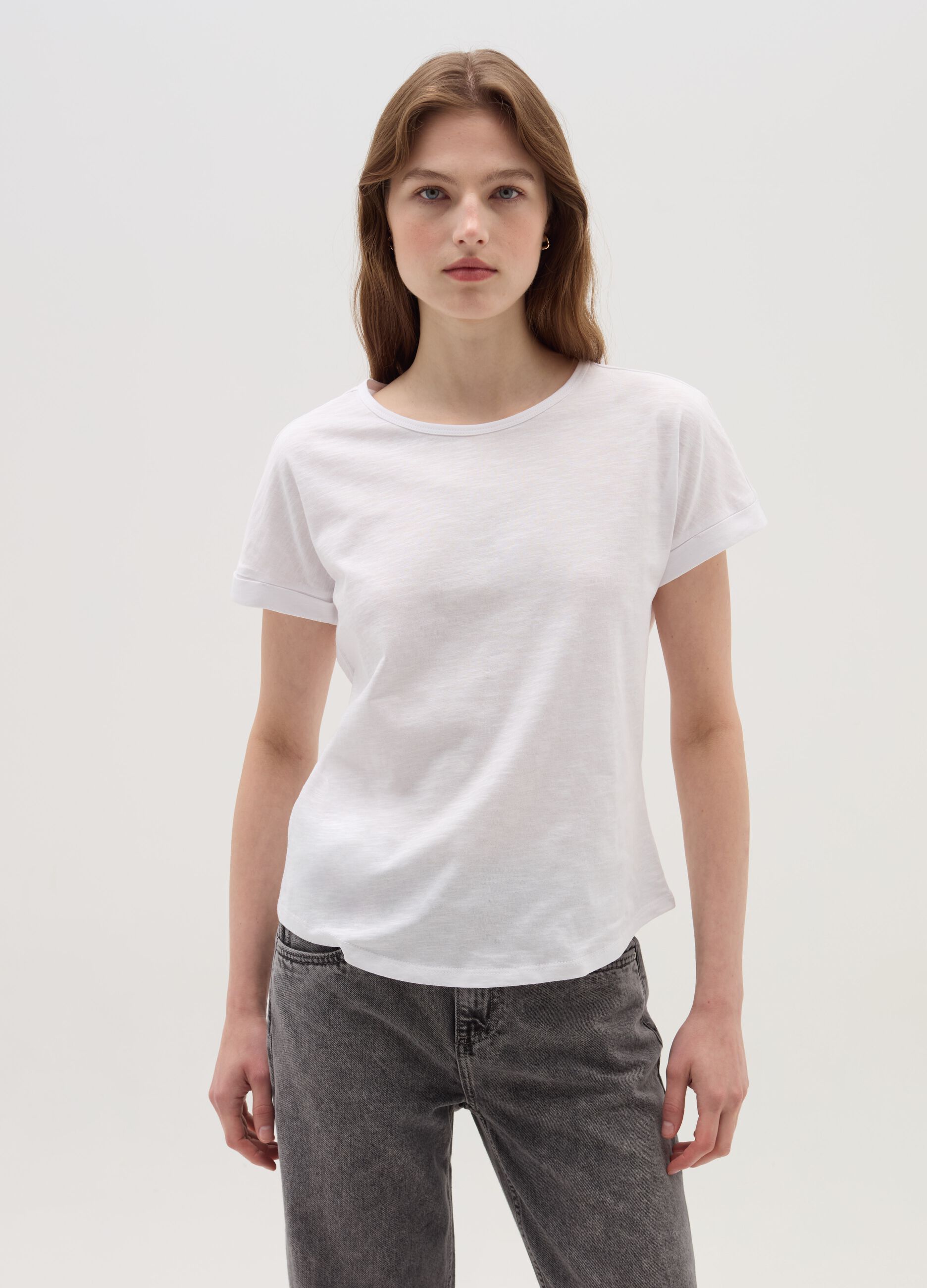 Cotton T-shirt with kimono sleeves