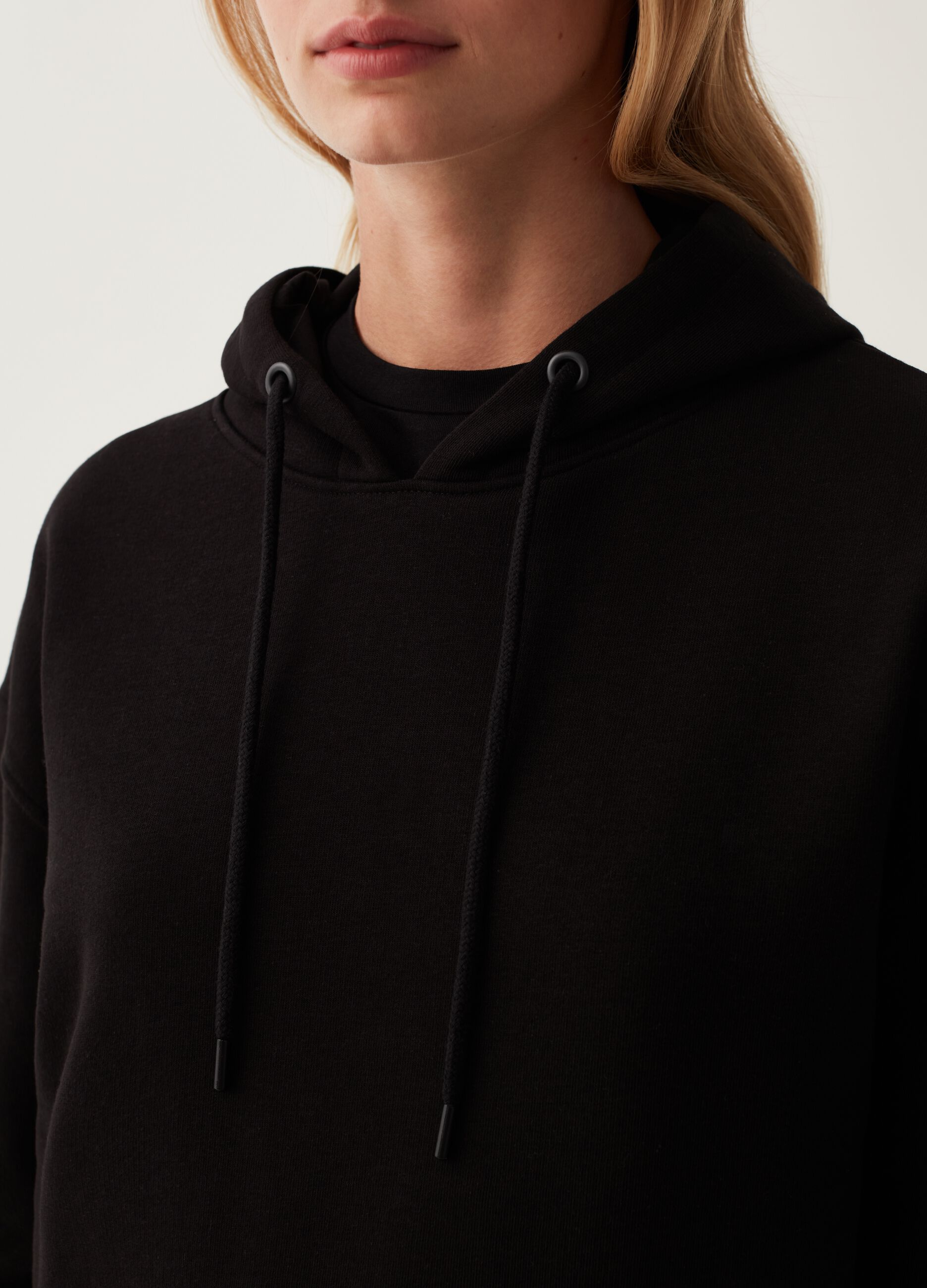 Sweatshirt in French terry with hood