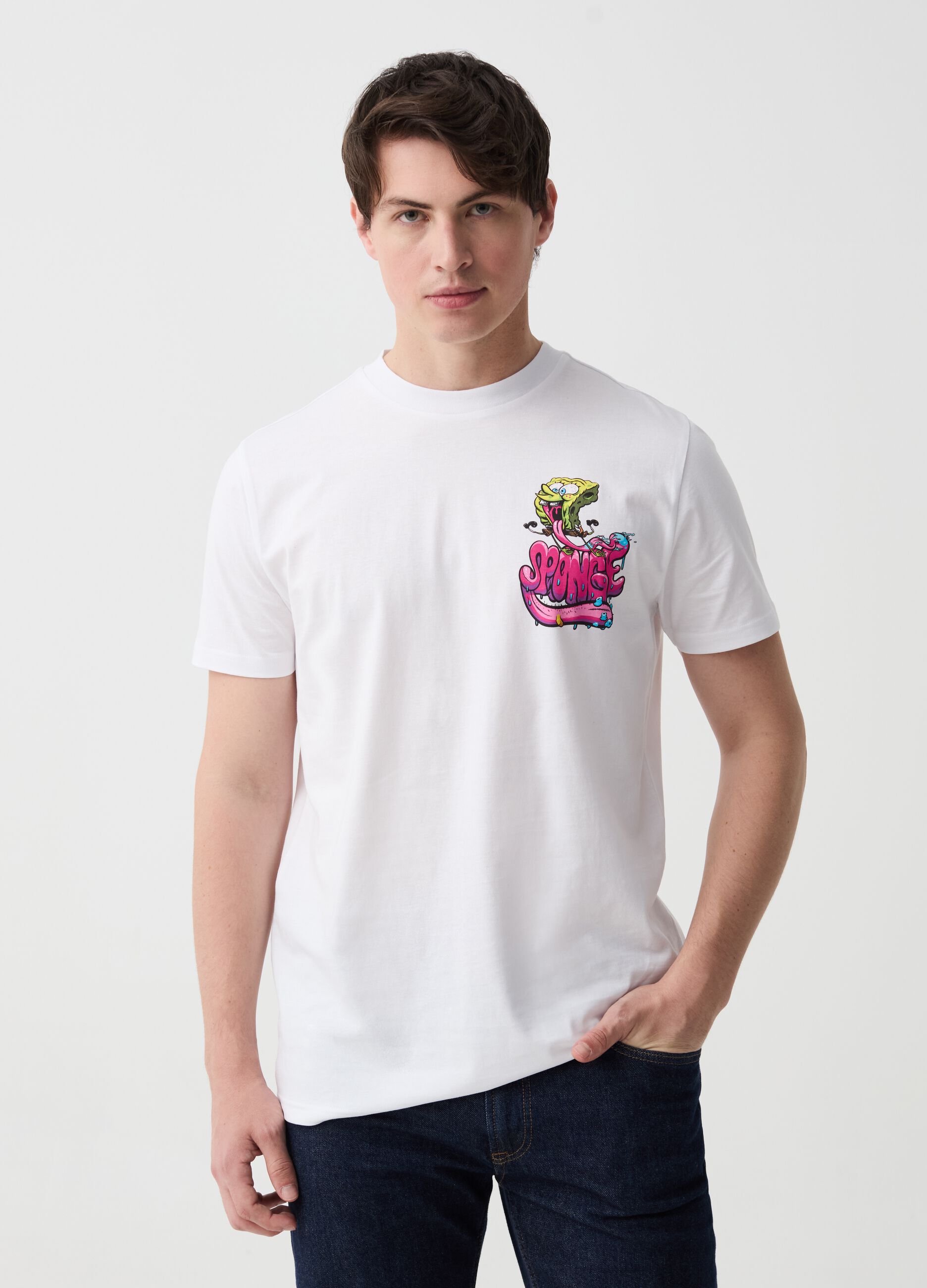 Camiseta de algodón con estampado Bob Esponja