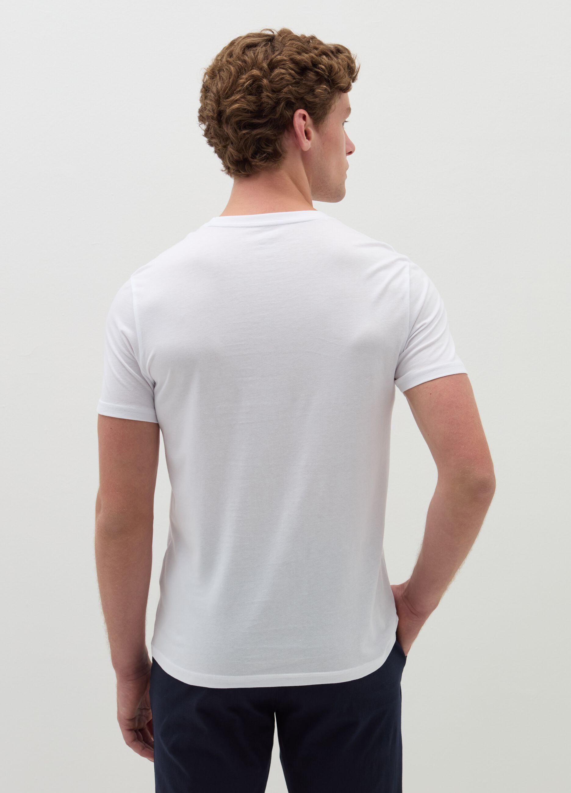 Organic cotton undershirt with round neck