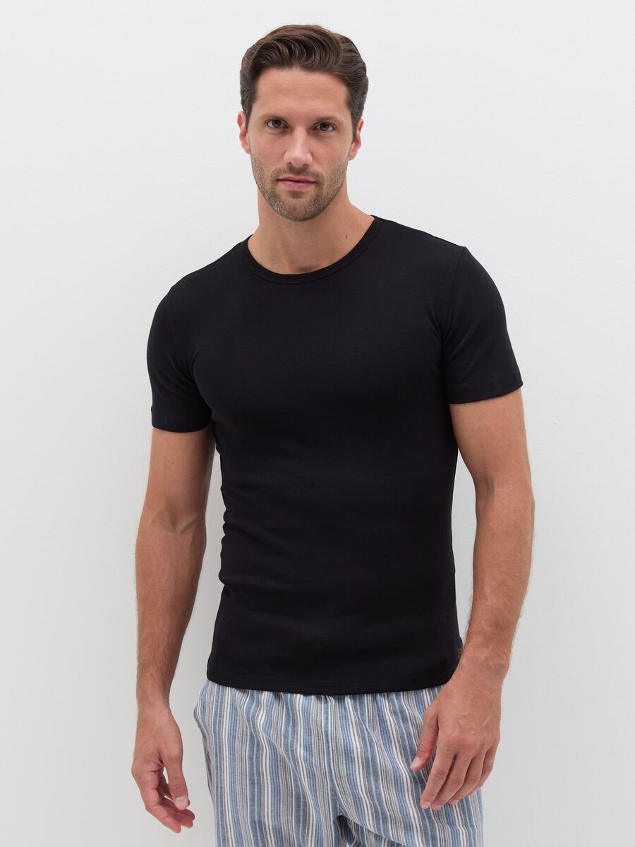 Two-pack undershirts with thin ribbing_0