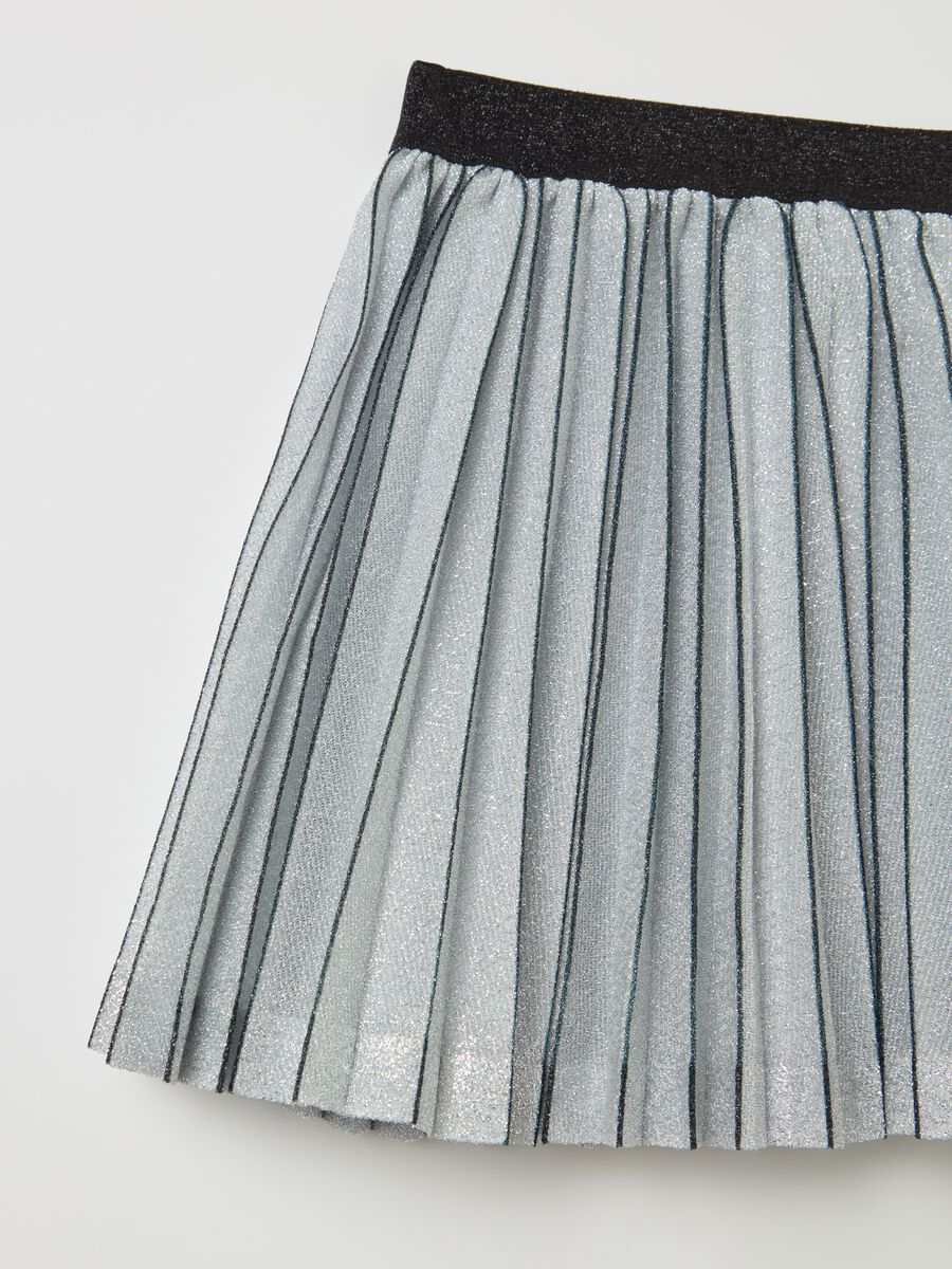 Short pleated skirt in lurex_3