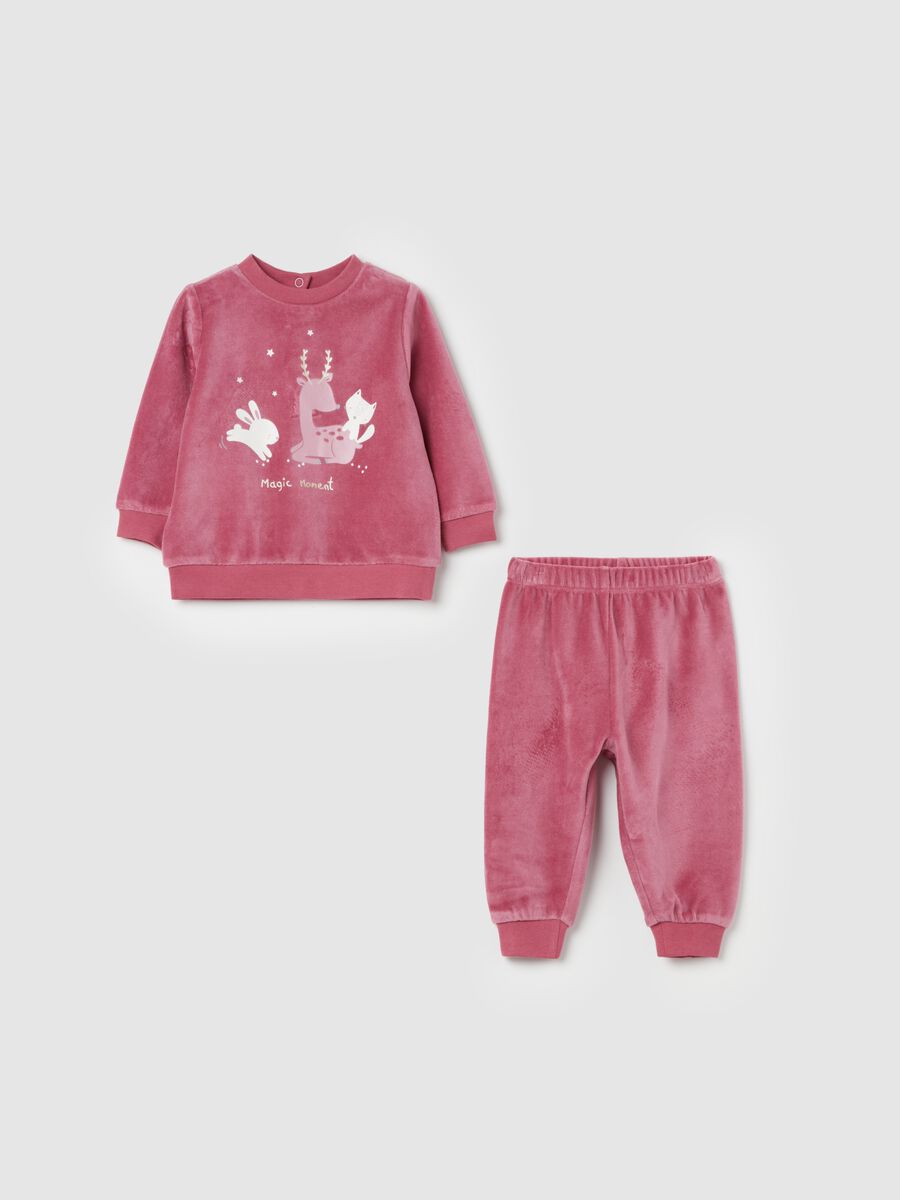 Velour pyjamas with "Magic Moment" print_0