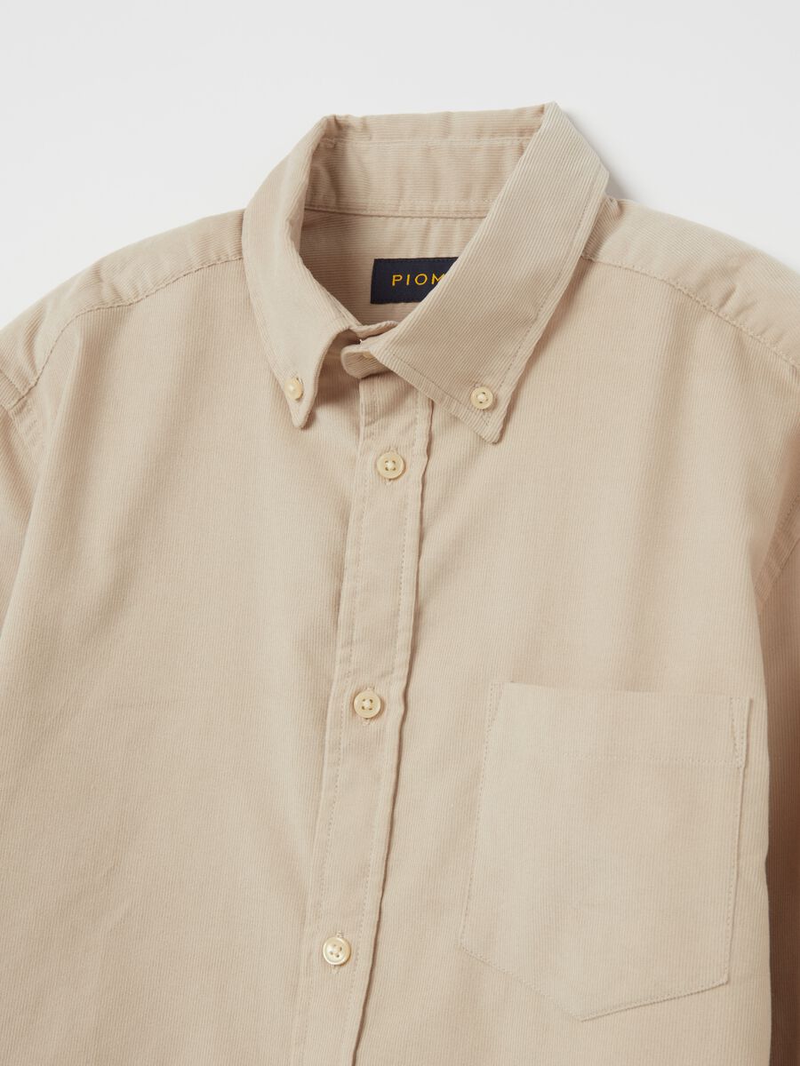 Corduroy shirt with button-down collar_5