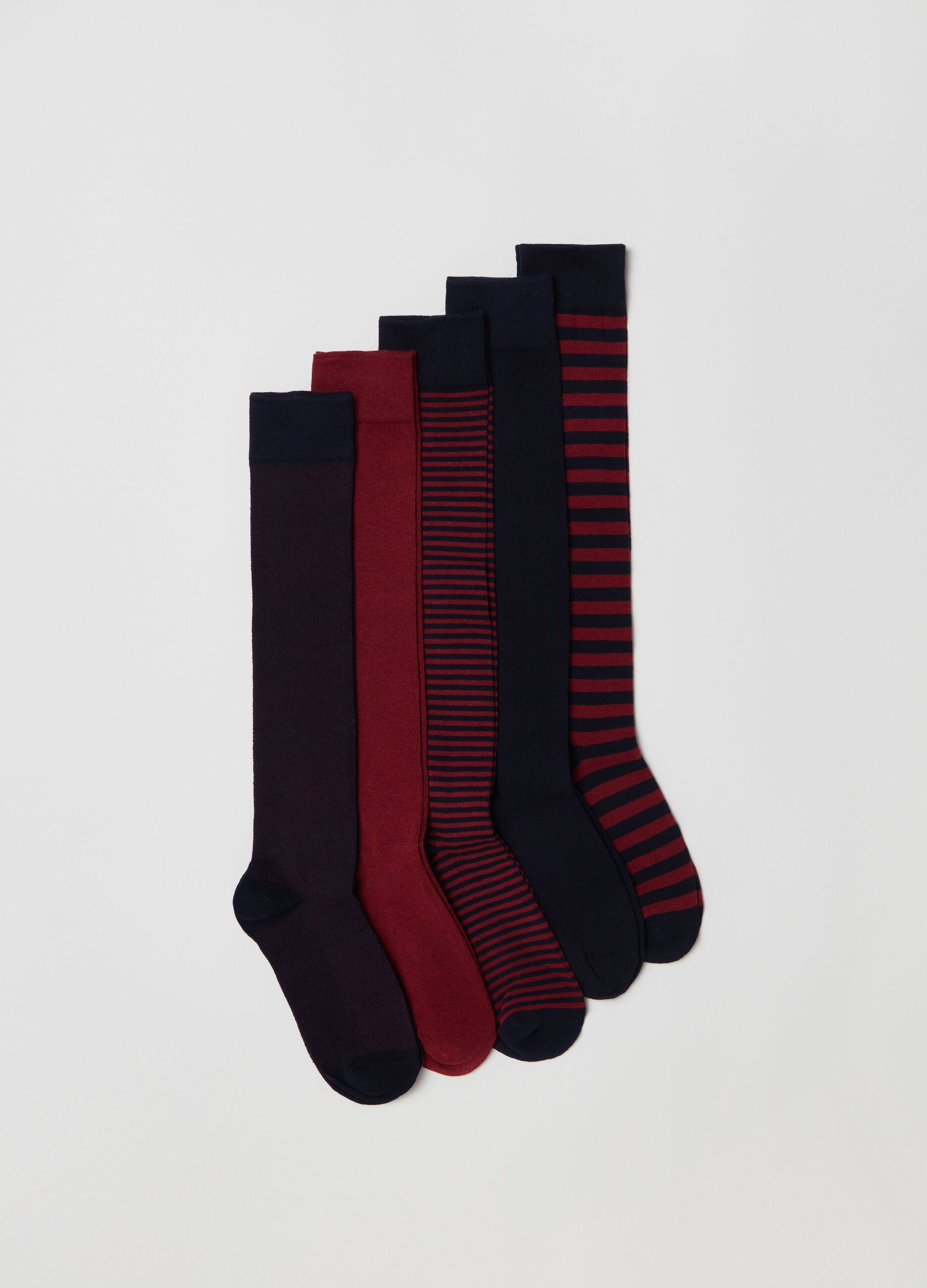 Black Knee High Socks Five Pack