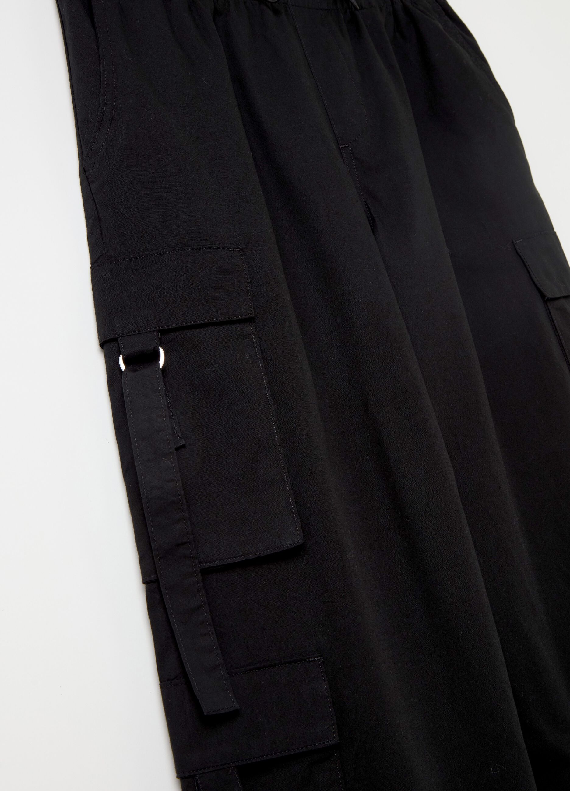 Cotton cargo parachute trousers