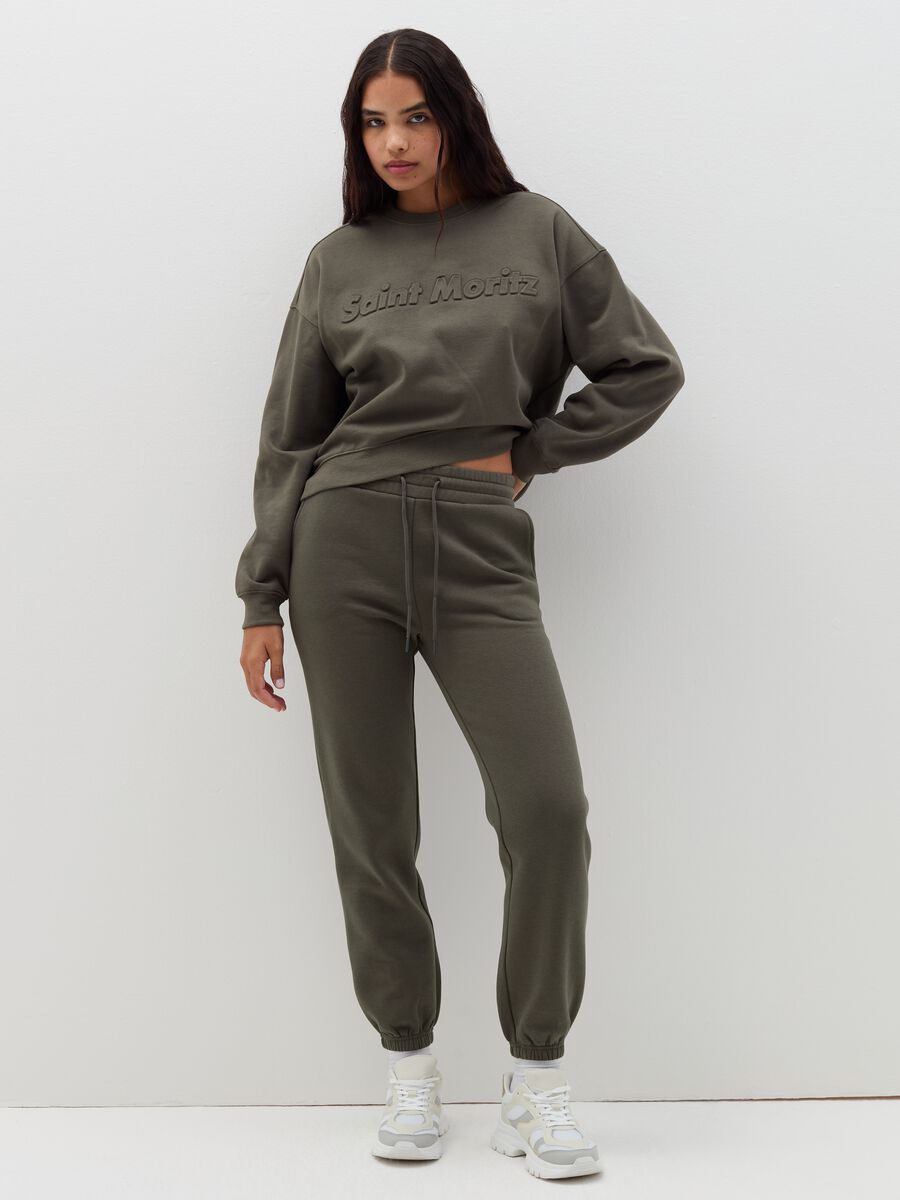 Fleece joggers with drawstring_0