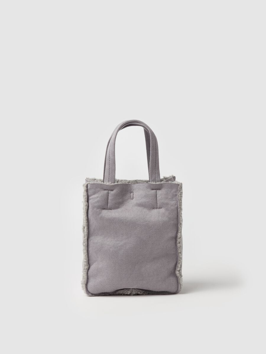 Mini tote bag con interno in sherpa_0