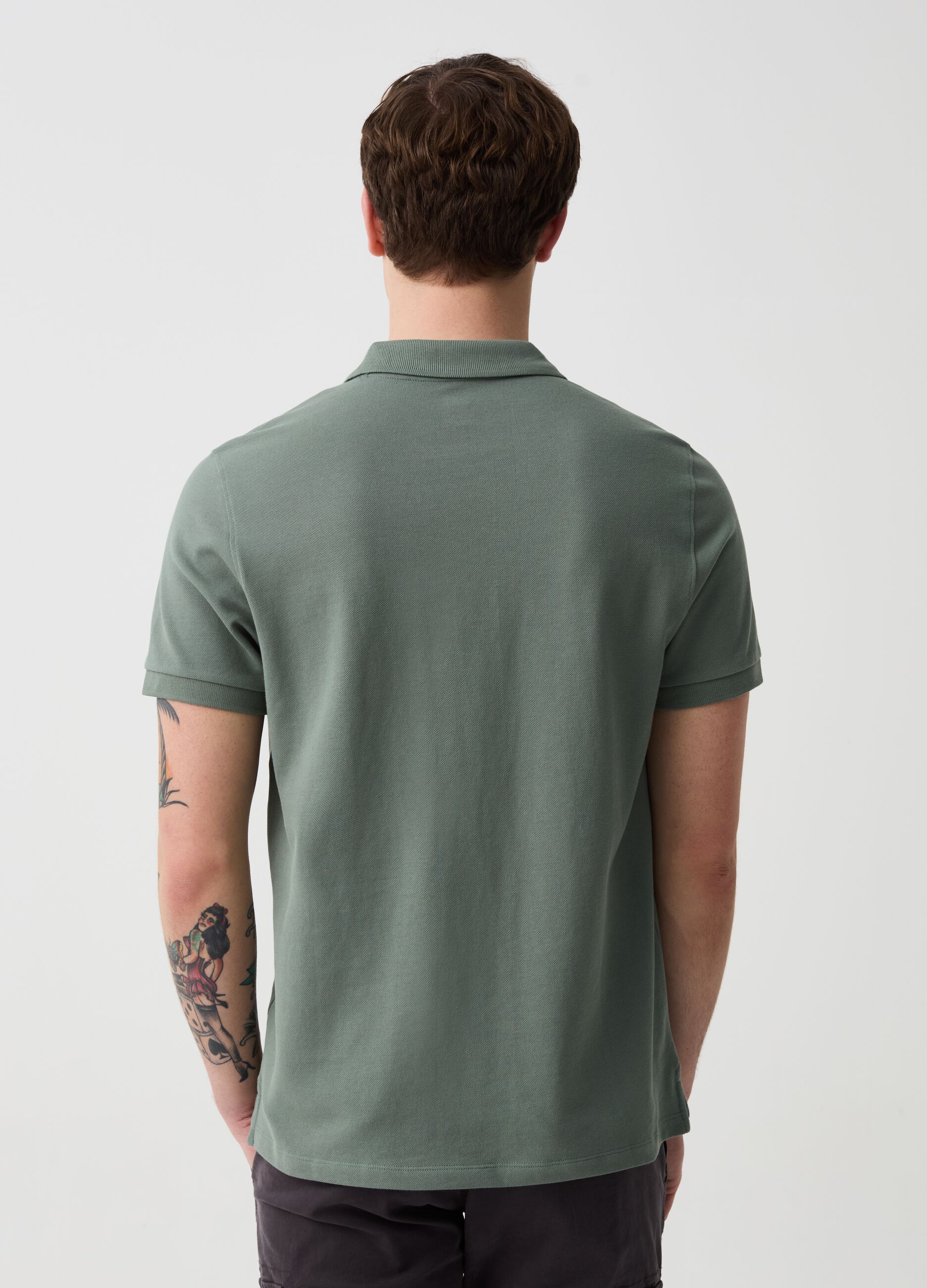 Organic cotton pique polo shirt