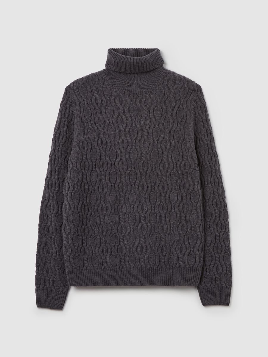 High-neck pullover with wavy design_4