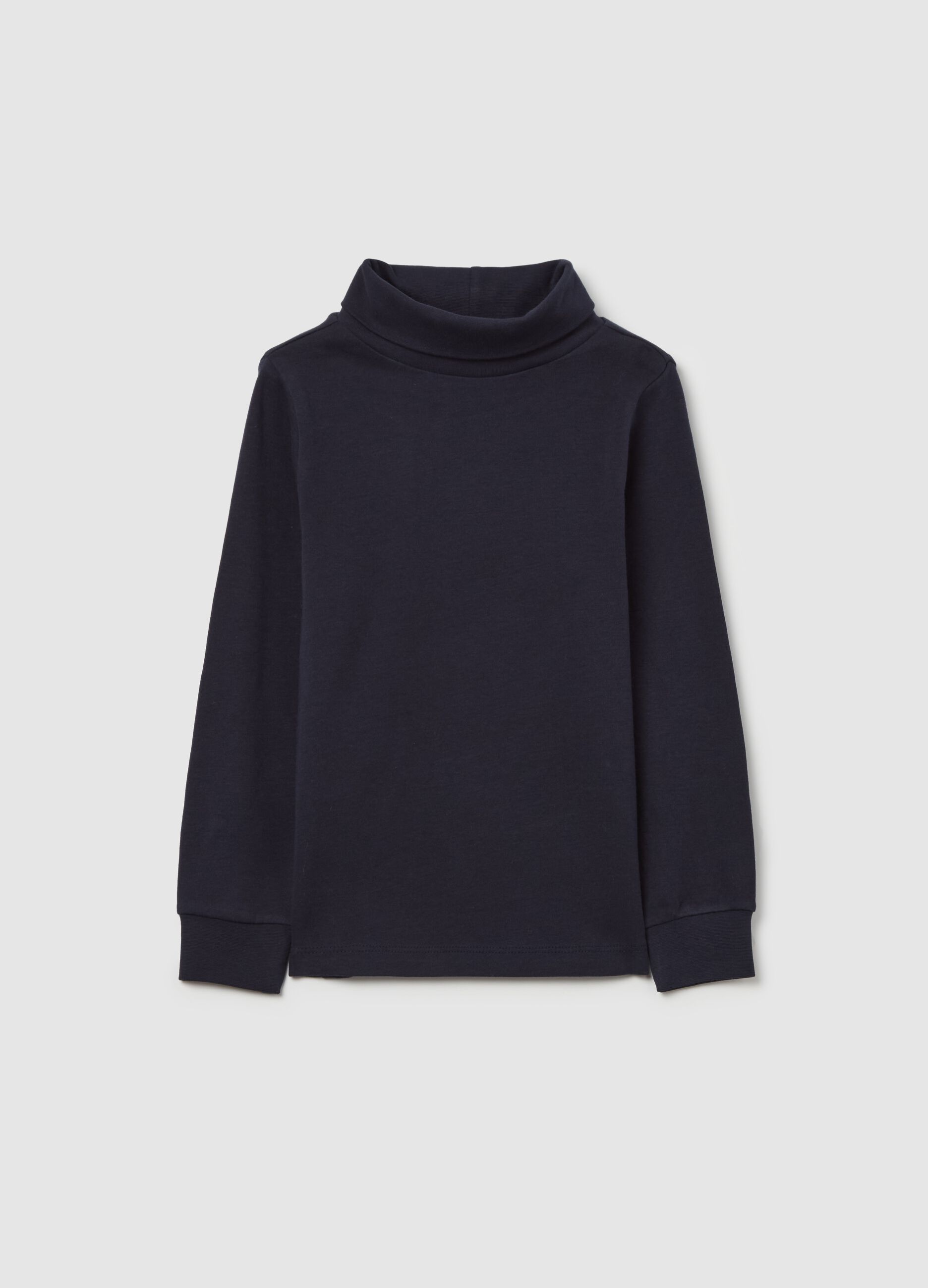 Long-sleeved T-shirt with high neck