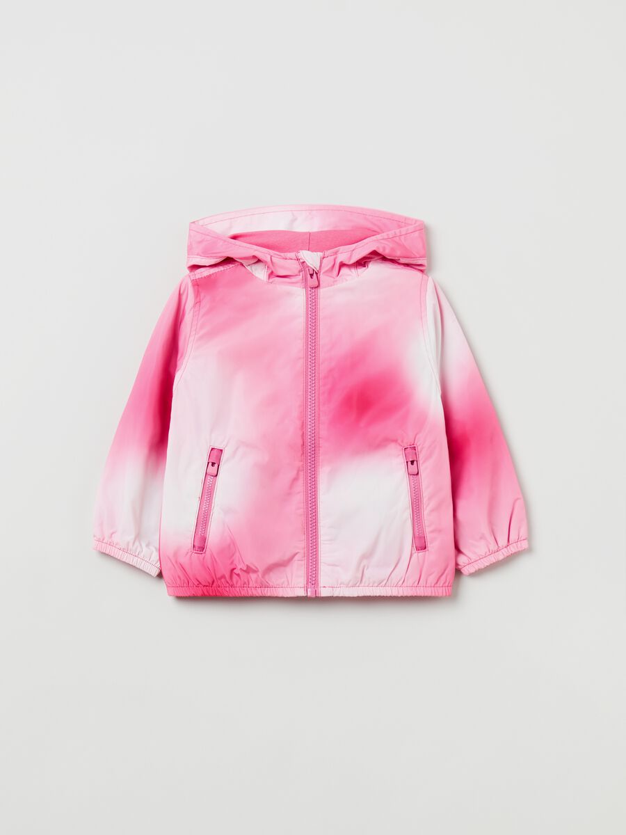 Waterproof jacket in tie dye pattern._0