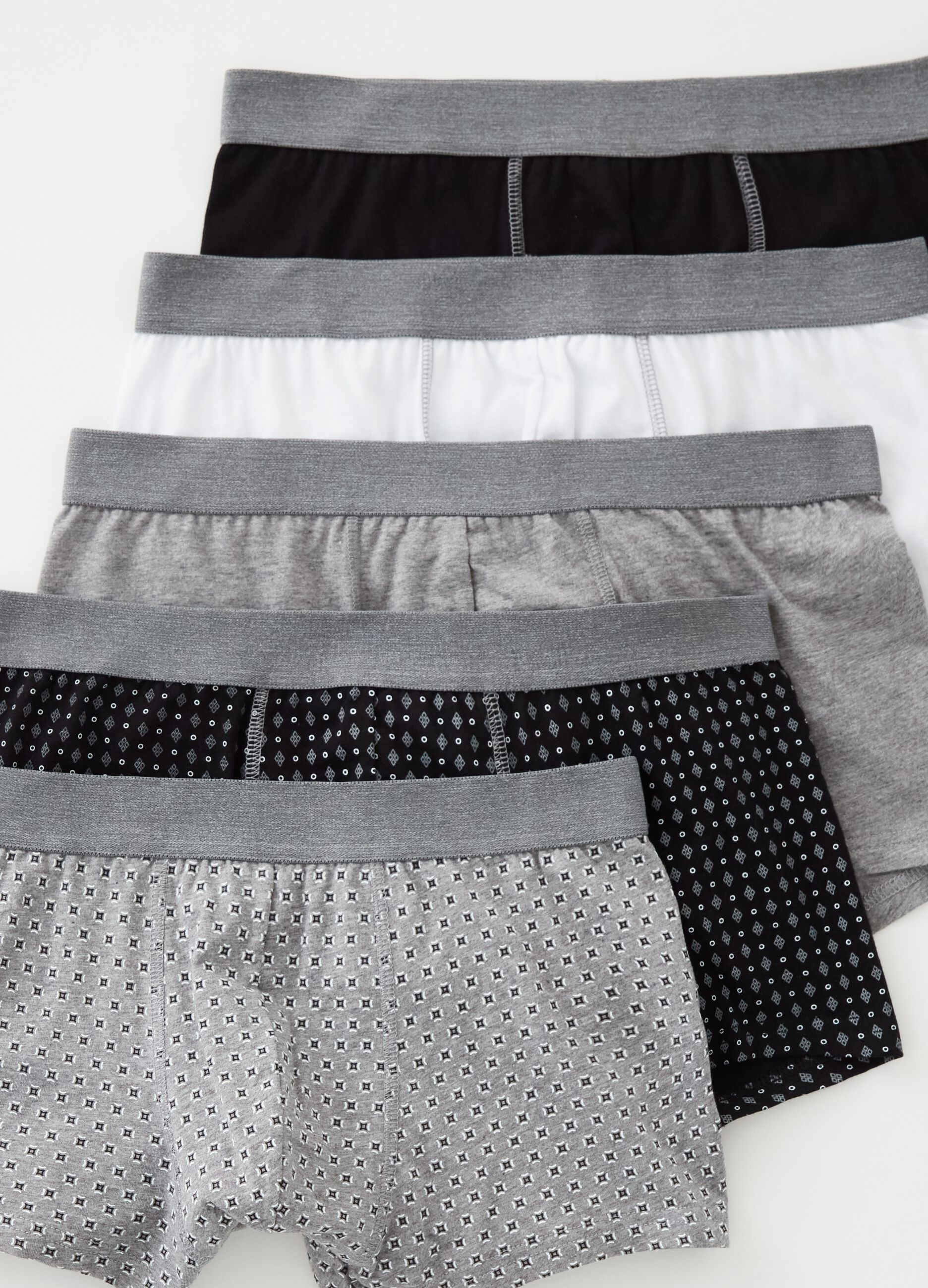 Five-pack boxer shorts with micro pattern