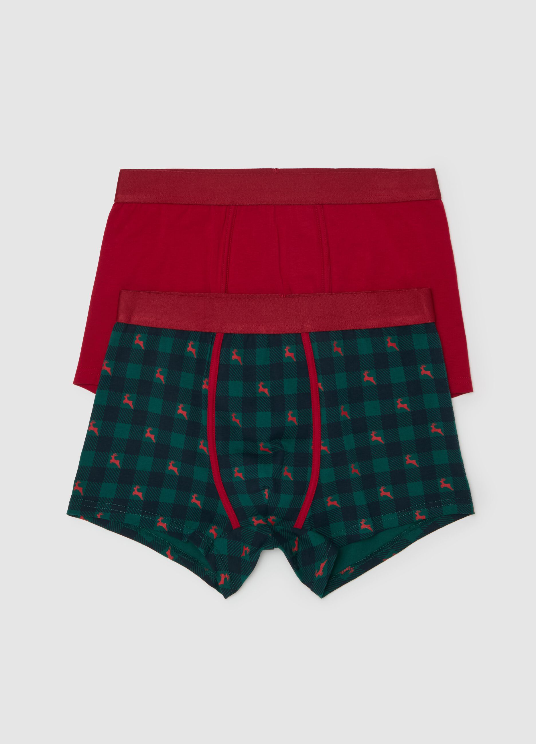 Bipack boxer in cotone bio fantasia tartan