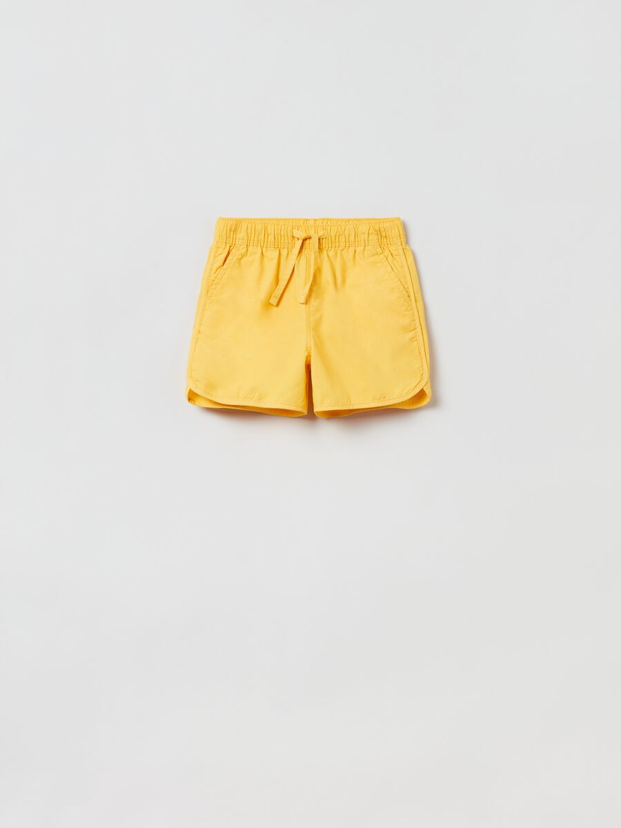 Poplin shorts with drawstring_0