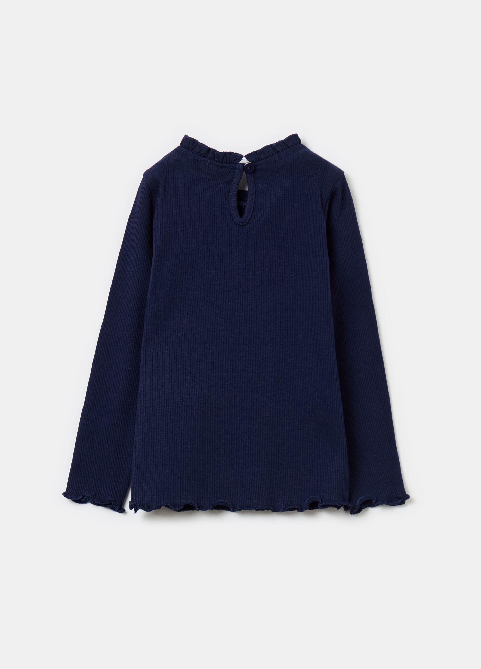 Long-sleeved T-shirt with frills