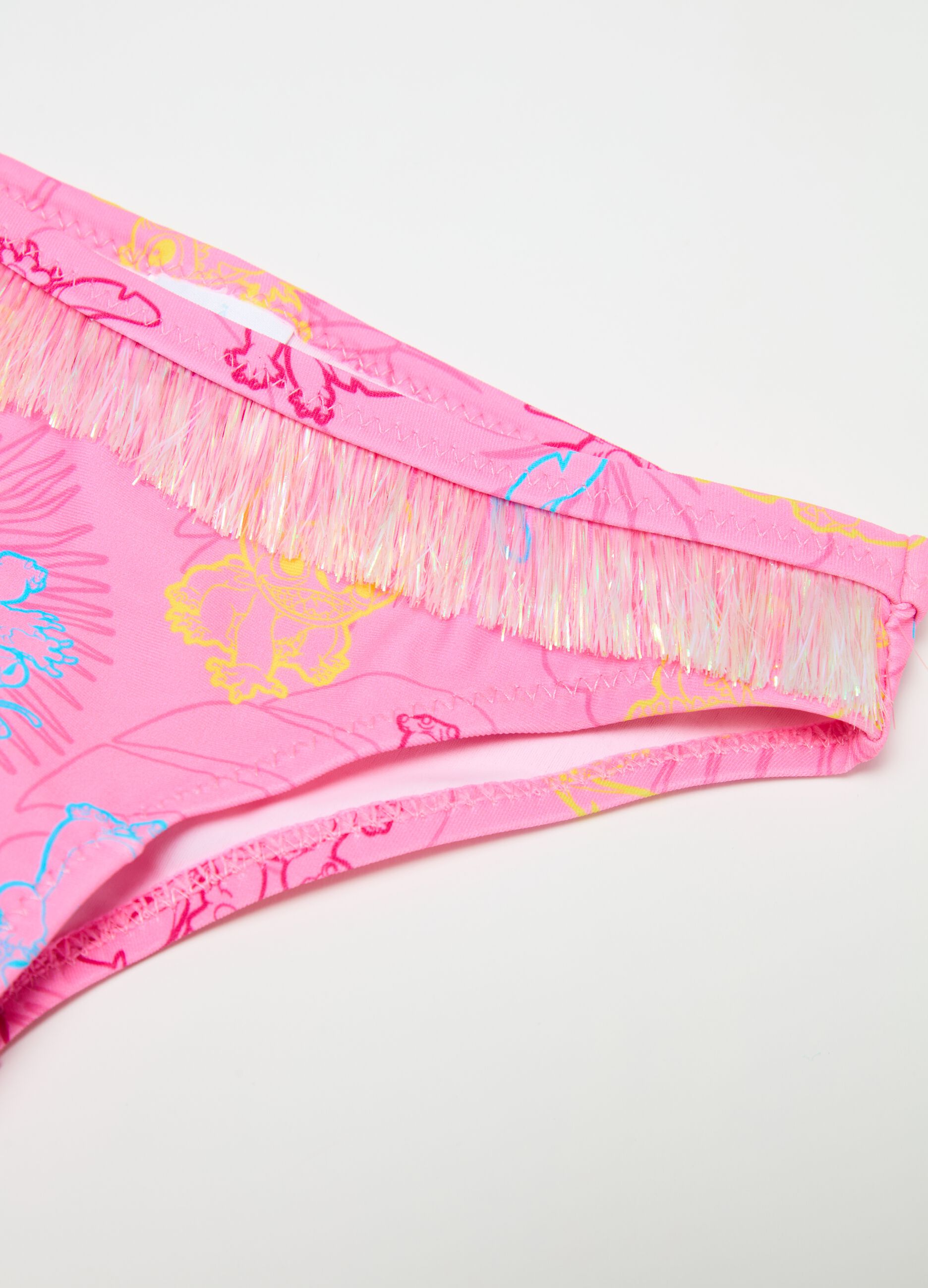 Bikini briefs with Stitch print and lurex fringing