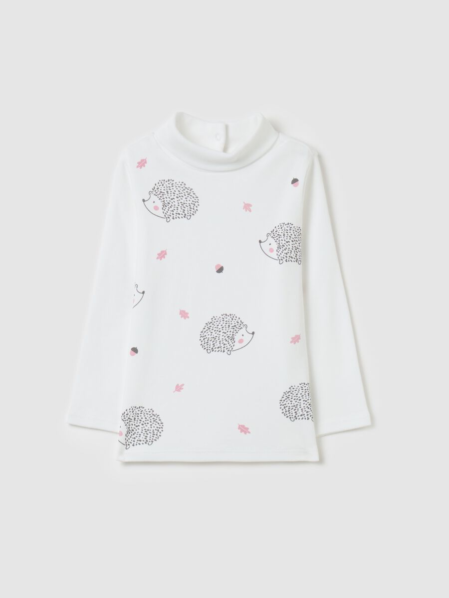 Turtleneck T-shirt with print_0