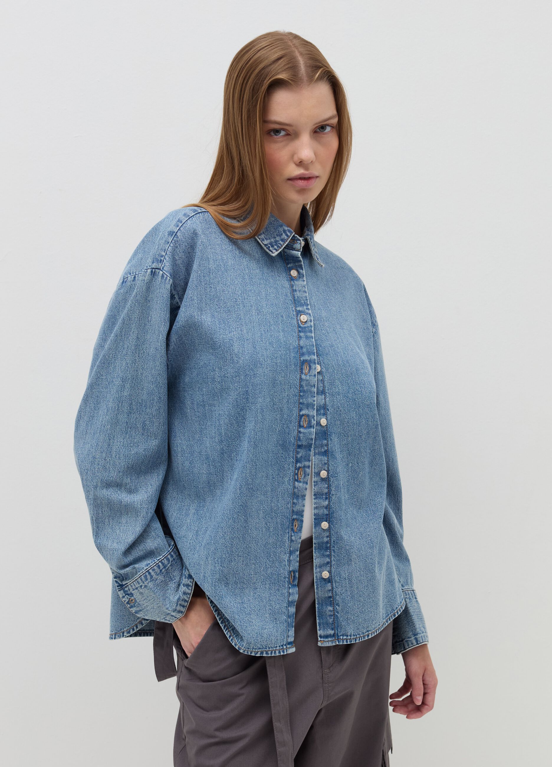 Oversized shirt in denim