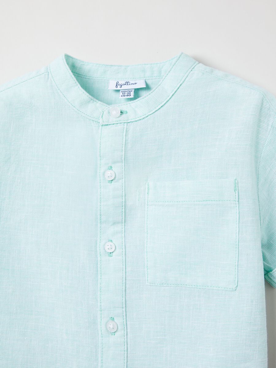 Linen and cotton shirt with top pocket_2