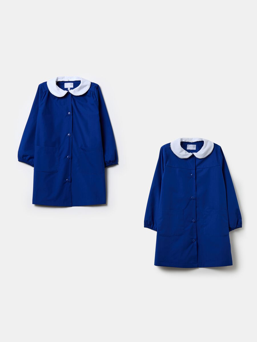 Two-pack solid colour smocks with buttons_0