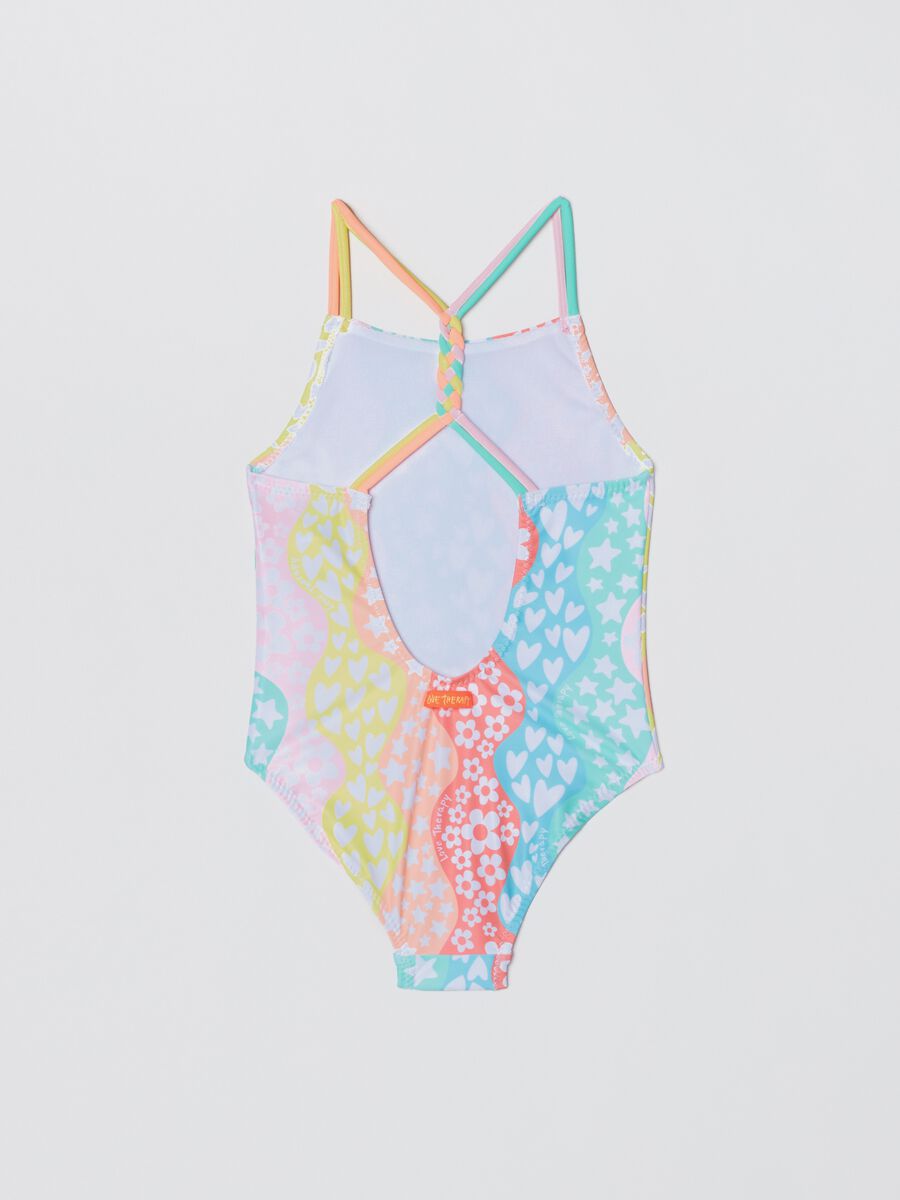 One-piece swimsuit with Love Therapy print_1