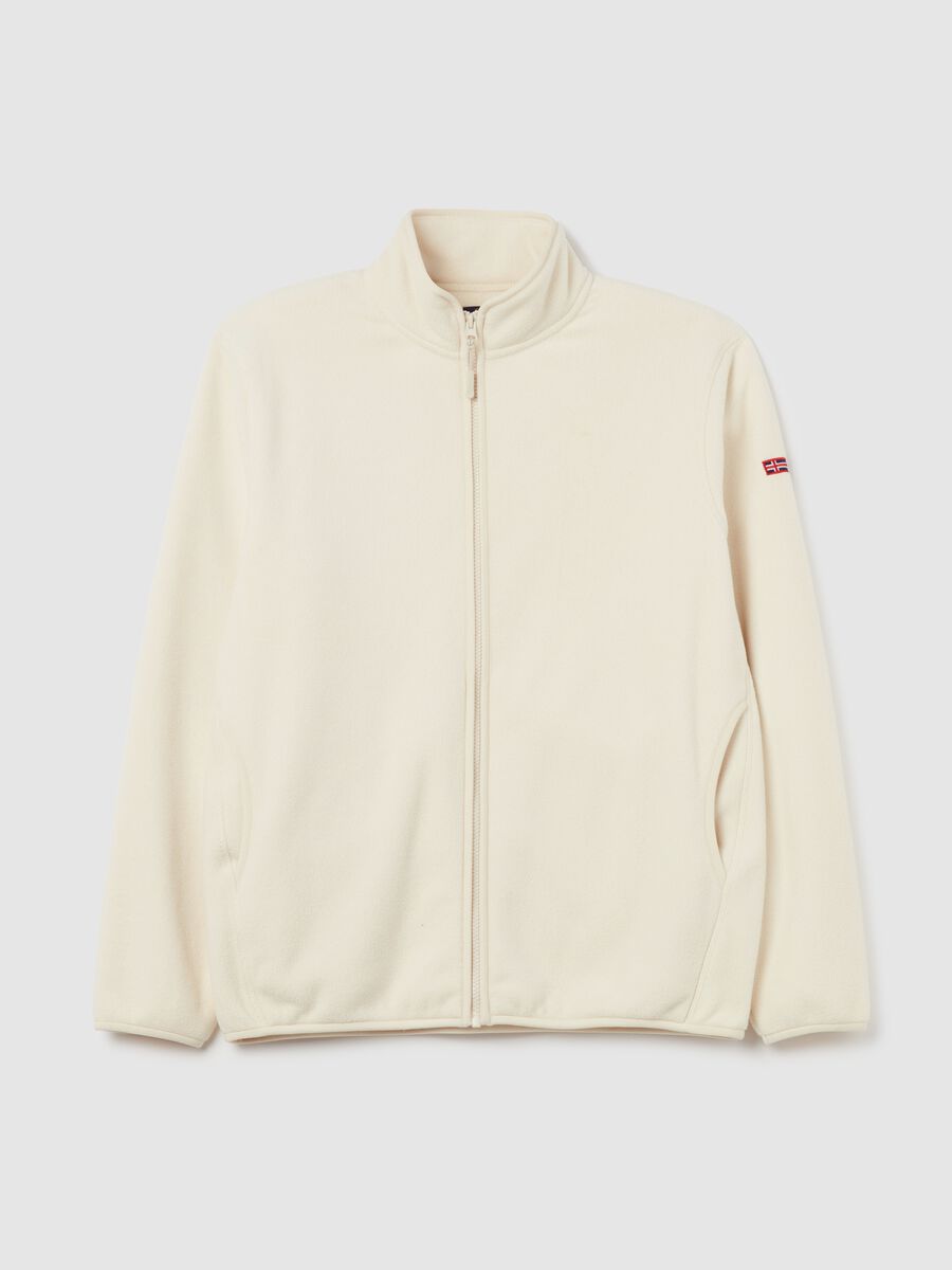 Full-zip sweatshirt in fleece with patch_4