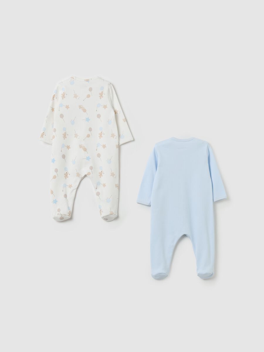 Two-pack onesies in organic cotton with feet_1