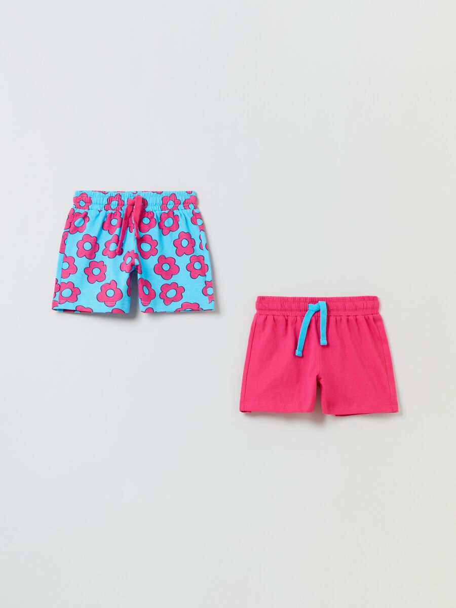 Two-pack cotton shorts with drawstring_0