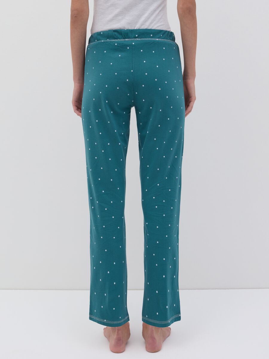 Cotton pyjama trousers with small stars print_3