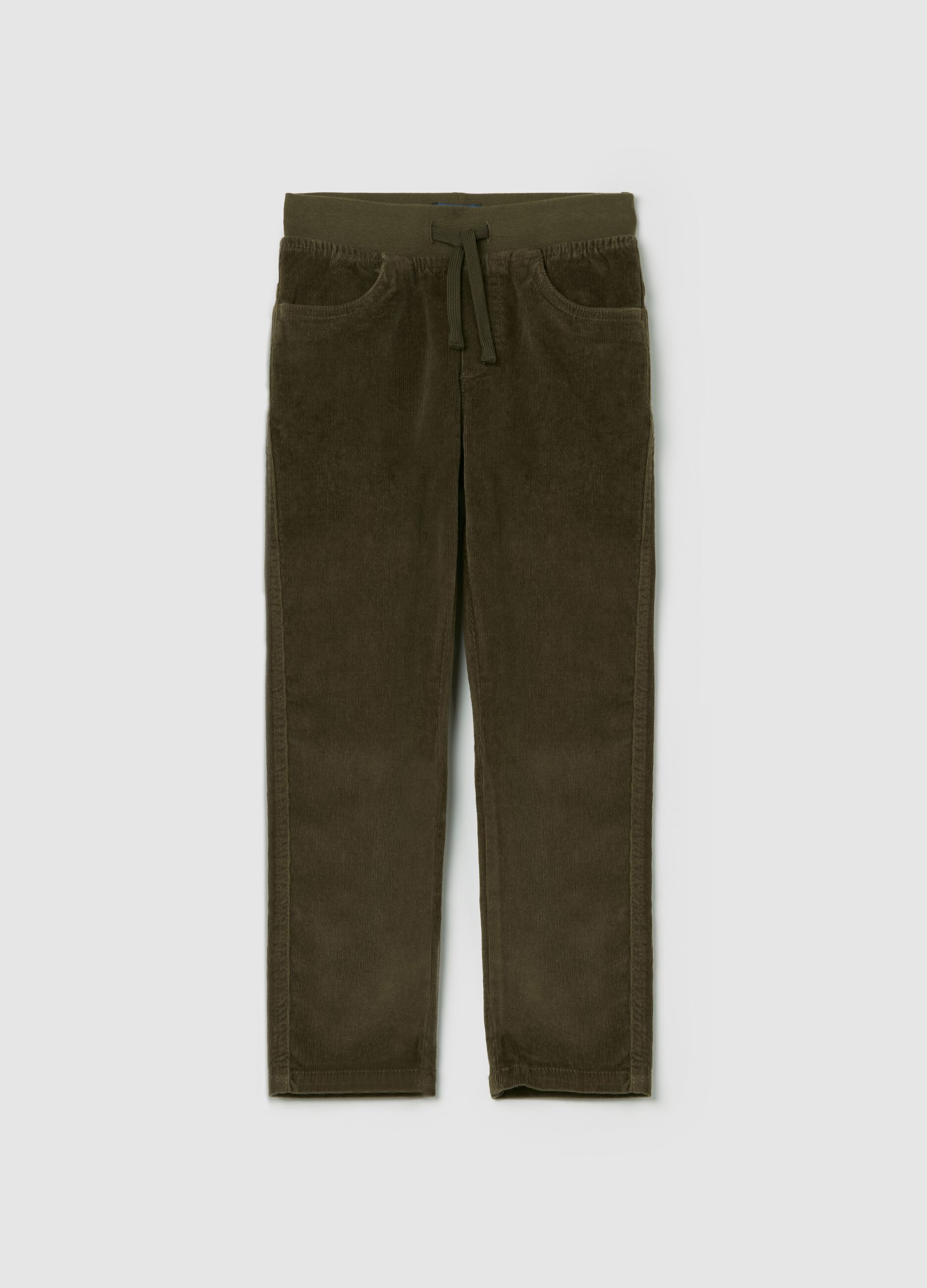 Corduroy joggers with drawstring