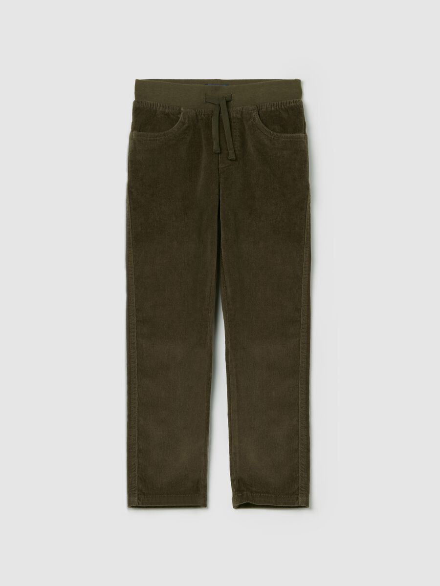 Corduroy joggers with drawstring_0