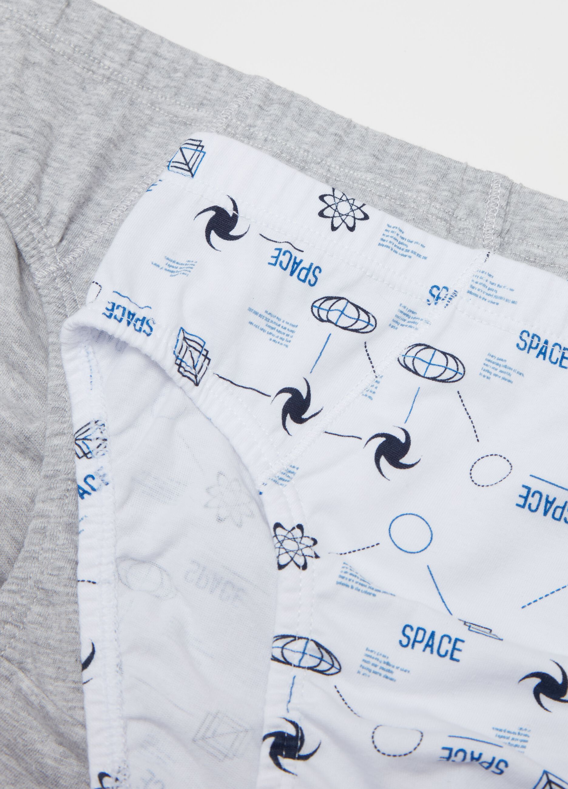 Five-pack organic cotton briefs with space print