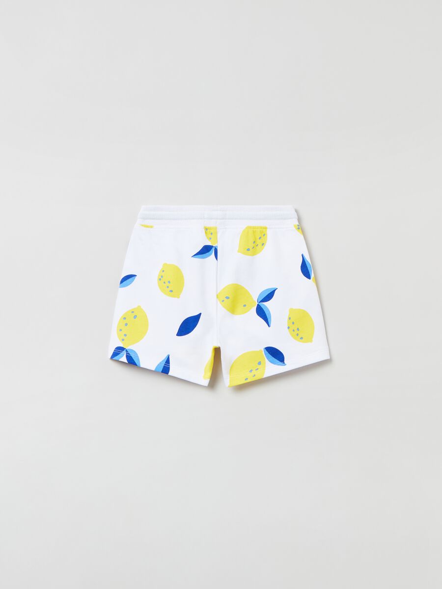 Shorts in cotone con coulisse e stampa_1